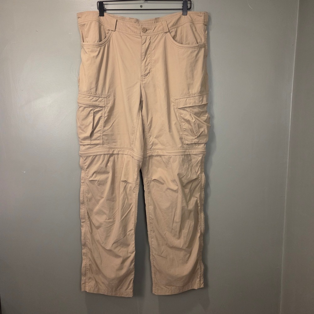 Rei Co-Op Men's Convertible Zip Off Cargo Pants‎ Size 42x34 Tan Outdoors